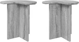 Šoninis stalas 2 pcs Pilka sonoma ąžuolo Ø 39 x 38 cm