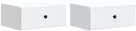 Sieninis naktinis staliukas 2 pcs Balta 49 x 34,5 x 20 cm