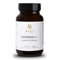 AVEL VITAMINAS C, Su erškėčių vaisių ekstraktu, 90 kapsulių