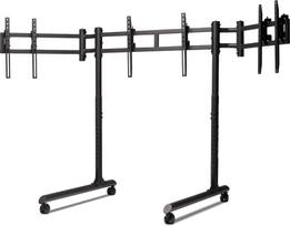 Next Level Racing Floor stand | Round Tube Freestanding Single Monitor Stand | Up to 3x43 " | Height adjustment, Tilt | Maximum weight (capacity) 50 kg | Black