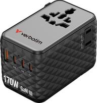 Verbatim Charge 'n' Travel 170W Universal Travel Adapter Black
