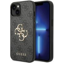 Guess 4G Big Metal Logo dėklas telefonui iPhone 15 - pilka