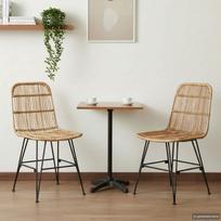 Valgomojo kėdė 2 pcs Natūrali 41 x 55 x 85 cm Ratana ir Plienas