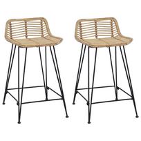 Baro taburetė 2 pcs Natūrali 44 x 45 x 76 cm Ratana ir Plienas