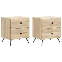 Šalia lovos spintelė 2 pcs Sonoma ąžuolas 43 x 34,5 x 47,5 cm