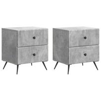 Šalia lovos spintelė 2 pcs Betono pilka 43 x 34,5 x 47,5 cm