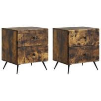Šalia lovos spintelė 2 pcs Dūminio ąžuolo 43 x 34,5 x 47,5 cm