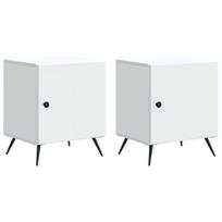 Šalia lovos spintelė 2 pcs Balta 43 x 34,5 x 50 cm