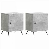 Šalia lovos spintelė 2 pcs Betono pilka 43 x 34,5 x 50 cm