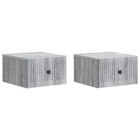 Sieninis naktinis staliukas 2 pcs Pilka sonoma ąžuolo