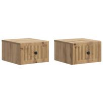 Sieninis naktinis staliukas su stalčių 2 pcs Artisano ąžuolo