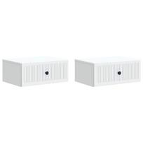 Šalia lovos spintelė su stalčių 2 pcs Balta 49 x 34,5 x 20 cm