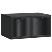 Sieninė TV spintelė Juoda 59,5 x 41 x 30 cm Apdirbta mediena