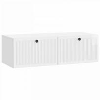 Sieninė TV spintelė Itin blizgi balta 98 x 41 x 30 cm