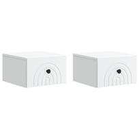 Sieninis naktinis staliukas 2 pcs Balta 33 x 34,5 x 20 cm