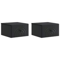 Sieninis naktinis staliukas 2 pcs Juoda 33 x 34,5 x 20 cm