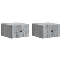 Sieninis naktinis staliukas 2 pcs Pilka sonoma ąžuolo