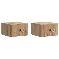 Sieninis naktinis staliukas su stalčių 2 pcs Artisano ąžuolo