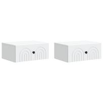 Sieninis naktinis staliukas 2 pcs Balta 49 x 34,5 x 20 cm