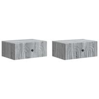 Sieninis naktinis staliukas 2 pcs Pilka sonoma ąžuolo