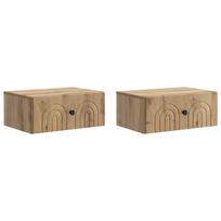 Sieninis naktinis staliukas su stalčių 2 pcs Artisano ąžuolo