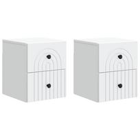 Sieninis naktinis staliukas 2 pcs Balta 33 x 34,5 x 40 cm
