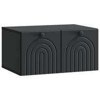 Sieninė TV spintelė Juoda 59,5 x 41 x 30 cm Apdirbta mediena