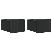 Sieninis naktinis staliukas 2 pcs Juoda 33 x 34,5 x 24 cm