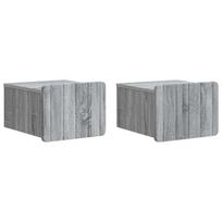 Sieninis naktinis staliukas 2 pcs Pilka sonoma ąžuolo