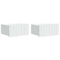 Sieninis naktinis staliukas 2 pcs Balta 49 x 34,5 x 24 cm