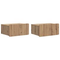 Sieninis naktinis staliukas su stalčių 2 pcs Artisano ąžuolo