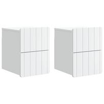 Sieninis naktinis staliukas 2 pcs Balta 33 x 34,5 x 43 cm