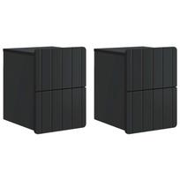 Sieninis naktinis staliukas 2 pcs Juoda 33 x 34,5 x 43 cm