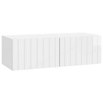 Sieninė TV spintelė Itin blizgi balta 98 x 41 x 30 cm