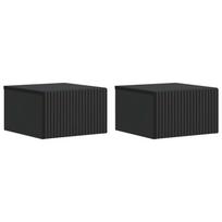 Sieninis naktinis staliukas 2 pcs Juoda 33 x 34,5 x 20 cm