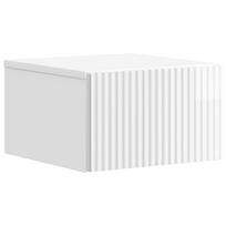 Sieninis naktinis staliukas Itin blizgi balta 33 x 34,5 x 20 cm
