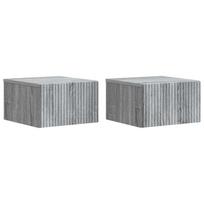 Sieninis naktinis staliukas 2 pcs Pilka sonoma ąžuolo