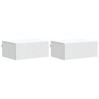 Sieninis naktinis staliukas 2 pcs Balta 49 x 34,5 x 20 cm