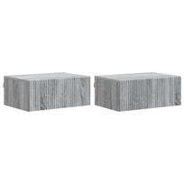 Sieninis naktinis staliukas 2 pcs Pilka sonoma ąžuolo