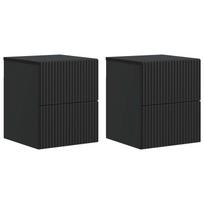 Sieninis naktinis staliukas 2 pcs Juoda 33 x 34,5 x 40 cm