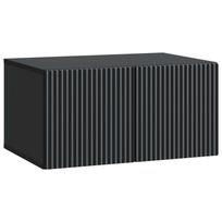 Sieninė TV spintelė Juoda 59,5 x 41 x 30 cm Apdirbta mediena