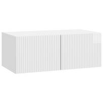 Sieninė TV spintelė Itin blizgi balta 78,5 x 41 x 30 cm