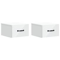 Sieninis naktinis staliukas 2 pcs Balta 34,5 x 33 x 20 cm