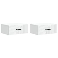 Sieninis naktinis staliukas 2 pcs Balta 49 x 34,5 x 20 cm