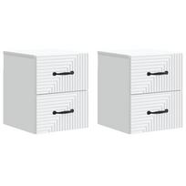 Sieninis naktinis staliukas 2 pcs Balta 34,5 x 33 x 40 cm