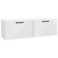 Sieninė TV spintelė Itin blizgi balta 98 x 31 x 30 cm