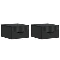 Sieninis naktinis staliukas 2 pcs Juoda 34,5 x 33 x 20 cm