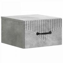 Sieninis naktinis staliukas Betono pilka 34,5 x 33 x 20 cm