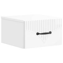 Sieninis naktinis staliukas Itin blizgi balta 34,5 x 33 x 20 cm