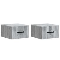 Sieninis naktinis staliukas 2 pcs Pilka sonoma ąžuolo